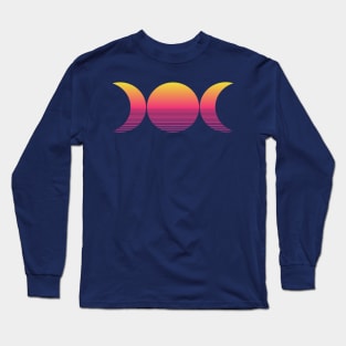 Vaporwave Triple Moon - Dusk Long Sleeve T-Shirt